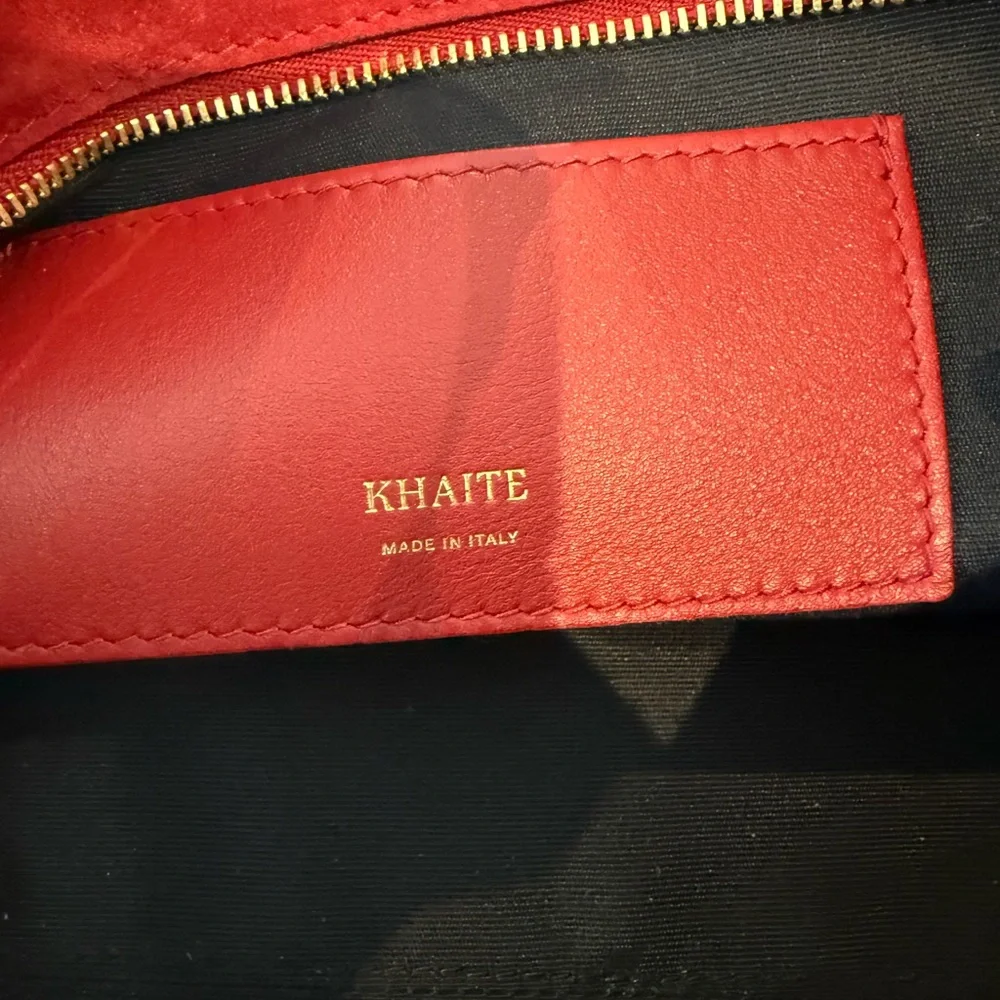 KHAITE Dark Red Suede Clutch NEW - Picture 7 of 7